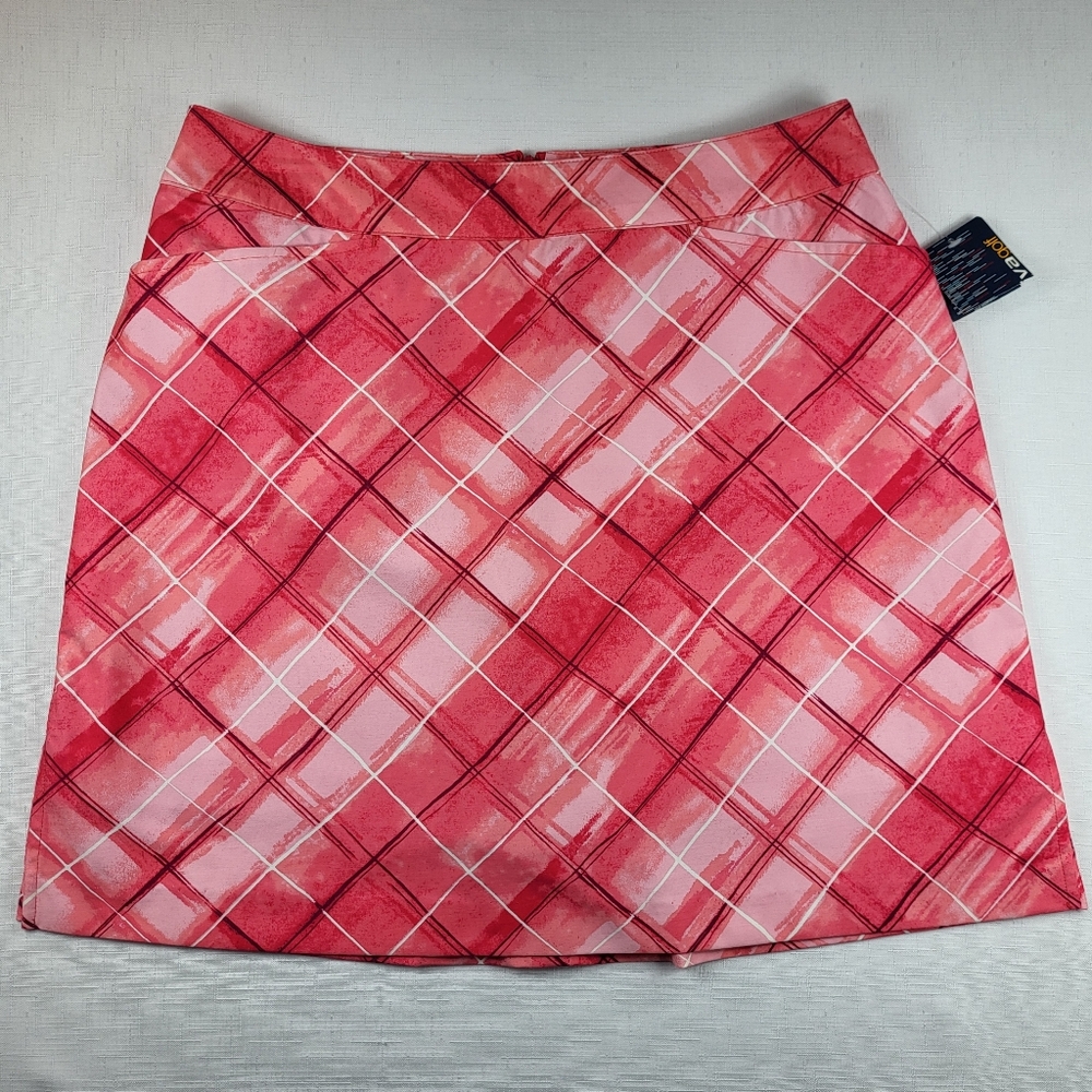 Ativa Golf Pink Coral SKORT Womens Size 10 Athletic Bk Zip Stretch Skirt Shorts